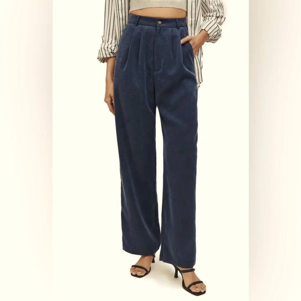 Reformation. Mason Pant. Navy. 4 Petite.